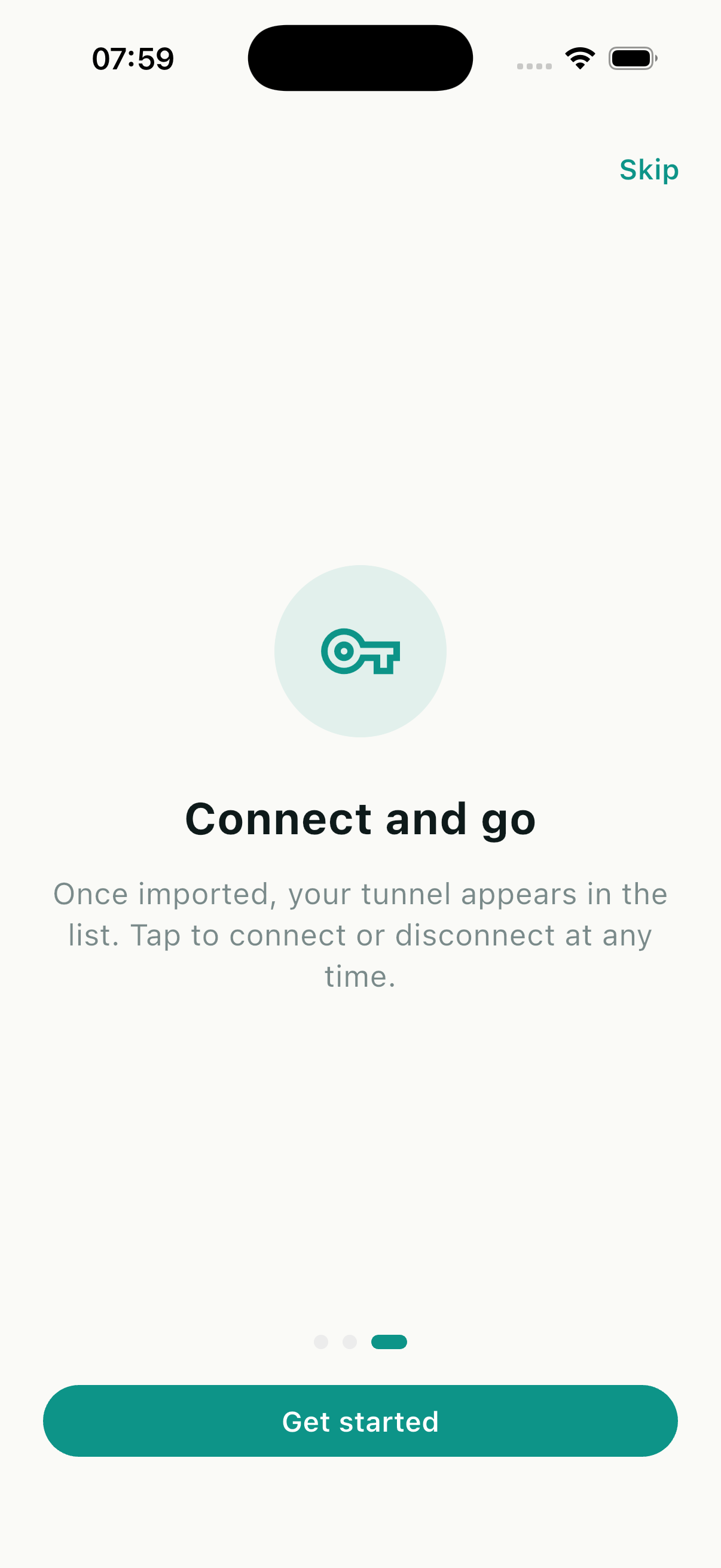 Tunnio guiding you through connecting a tunnel